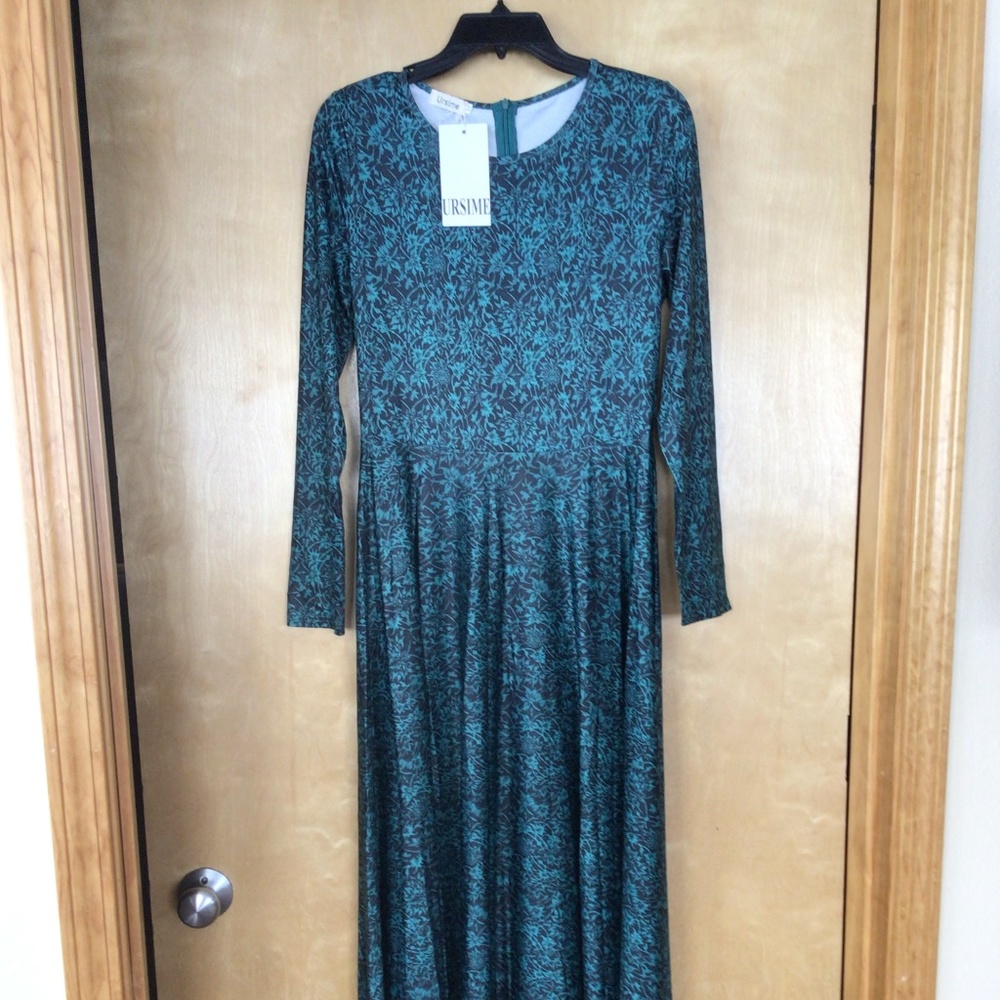 Ursime Elegant Blue Floral Maxi Dress- Brand New With Tags